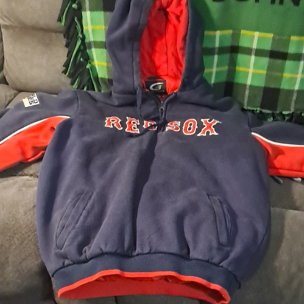 Reebok Women's Navy and Red Hoodie
